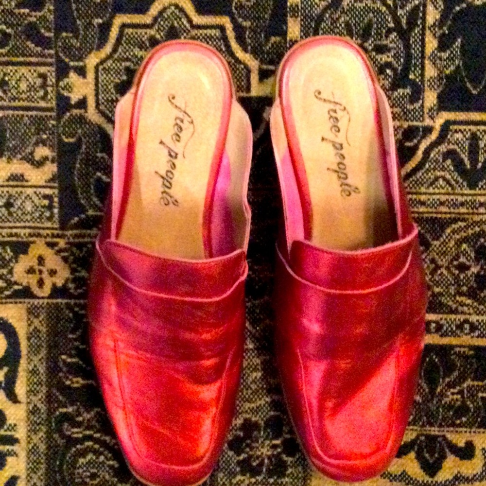 Size 36 Free People Red Slides